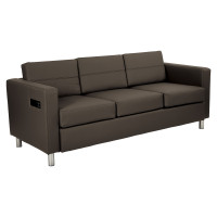 OSP Home Furnishings ATL53-R111 Atlantic Sofa with Dual Charging Station in Dillon Graphite Fabric